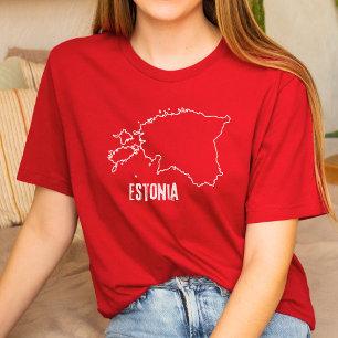 エストニア国の地図概要エストニア国線 Tシャツ