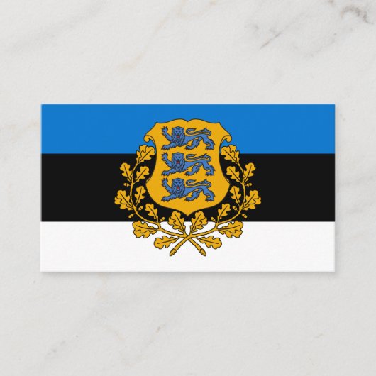 エストニア国旗とコート・オブ・アームズ、エストニア国旗 名刺 (正面)
