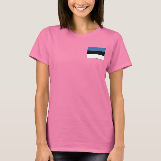 エストニア国旗と地図dk Tシャツ (正面)