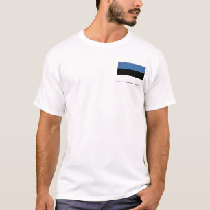 エストニア国旗と地図Tシャツ Tシャツ