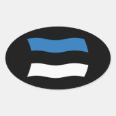 エストニア国旗のシール 楕円形シール (正面)