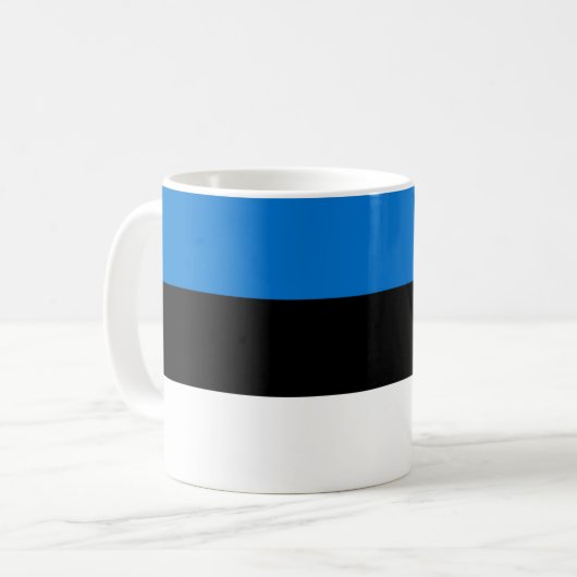 エストニア国旗のセラミックマグカップ コーヒーマグカップ (正面左)
