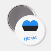 エストニア国旗のハート マグネット (正面/裏面)