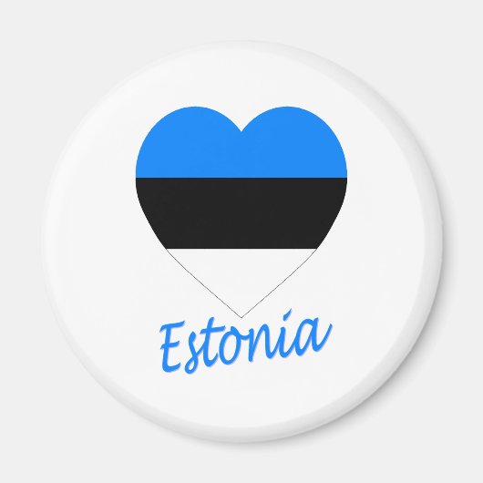 エストニア国旗のハート マグネット (正面)
