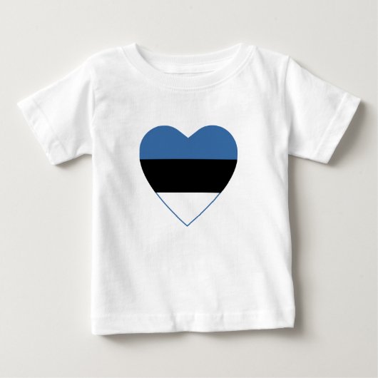 エストニア国旗のハートTシャツ ベビーTシャツ (正面)