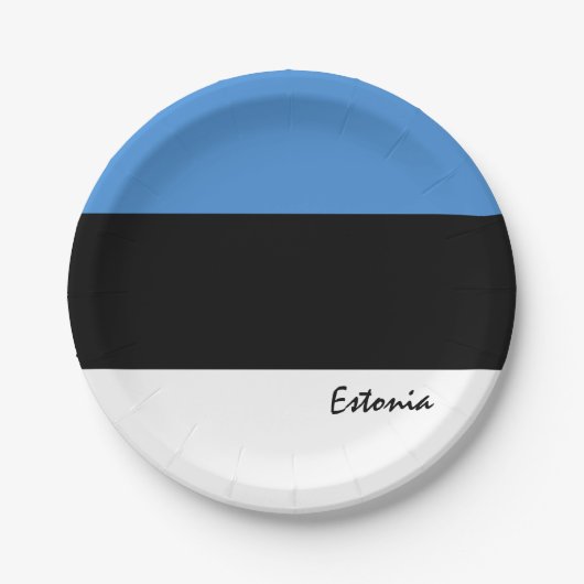 エストニア国旗のプレート、パーティー、スポーツ、エストニア ペーパープレート (正面)