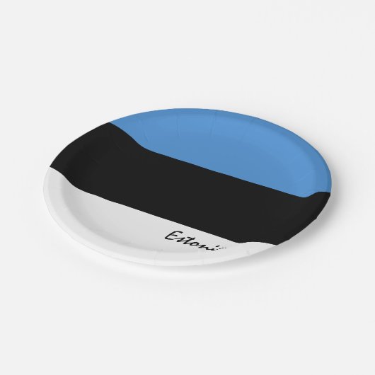 エストニア国旗のプレート、パーティー、スポーツ、エストニア ペーパープレート (アングル)