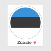 エストニア国旗の丸いシール シール (シート)