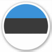 エストニア国旗の丸いシール シール (正面)