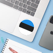 エストニア国旗の丸いシール シール (ノートパソコンとiPhone)