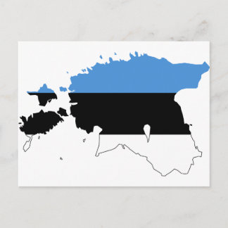エストニア国旗の地図EE ポストカード