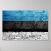 エストニア国旗の壁 ポスター (正面)