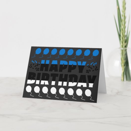 エストニア国旗の愛国的誕生日 カード (正面)