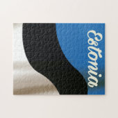 エストニア国旗の旅行ポスター ジグソーパズル (横)