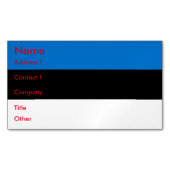 エストニア国旗を掲げた名刺マグネット マグネット名刺 (正面)