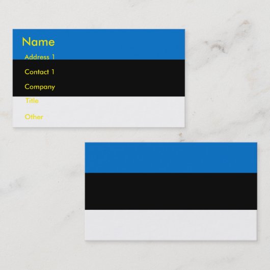 エストニア国旗を掲げた名刺 名刺 (正面/裏面)