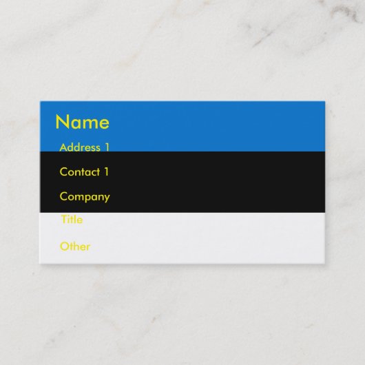 エストニア国旗を掲げた名刺 名刺 (正面)