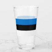 エストニア国旗を掲げた愛国的なガラス杯 タンブラーグラス (裏面)