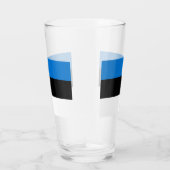 エストニア国旗を掲げた愛国的なガラス杯 タンブラーグラス (右)