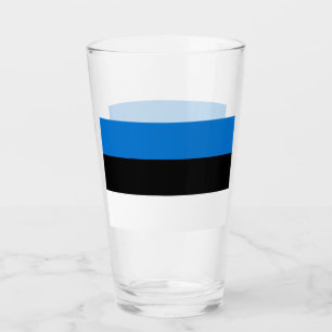 エストニア国旗を掲げた愛国的なガラス杯 タンブラーグラス