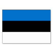 エストニア国旗を掲げた愛国的なテーブルカード テーブルナンバー (裏面)