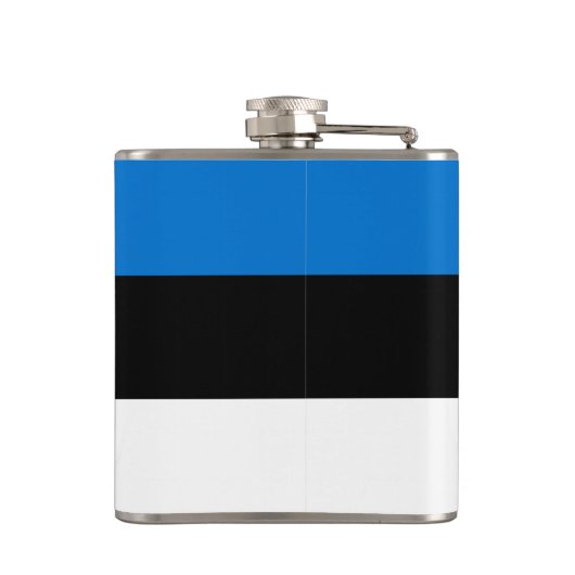 エストニア国旗を掲げた愛国的なフラスコ フラスク (裏面)