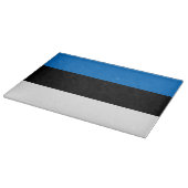 エストニア国旗を掲げた愛国的な裁断板 カッティングボード (角)