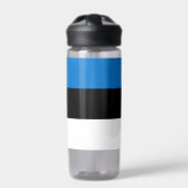 エストニア国旗を掲げた水瓶 ウォーターボトル (正面)
