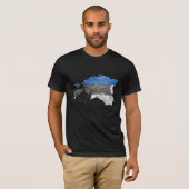 エストニア国旗カラーマップTシャツ Tシャツ (正面フル)