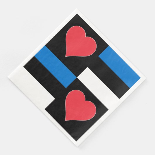 エストニア国旗ハートおもしろい愛国的エストニアパーティー (コーナー)