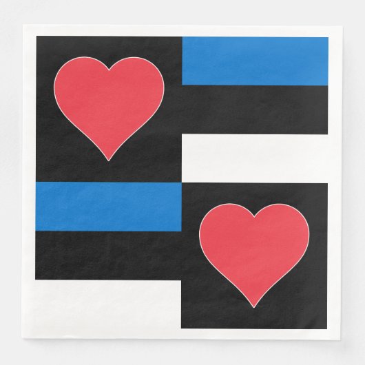 エストニア国旗ハートおもしろい愛国的エストニアパーティー (正面)