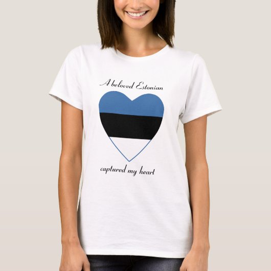 エストニア国旗 スウィートハートTシャツ Tシャツ (正面)