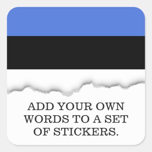 エストニア国旗 スクエアシール (正面)