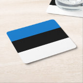 エストニア国旗 スクエアペーパーコースター (アングル)