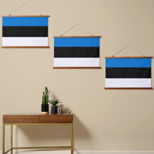 エストニア国旗 吊り下げ型タペストリー (非対称)