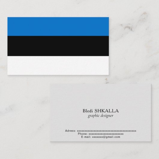 エストニア国旗 名刺 (正面/裏面)