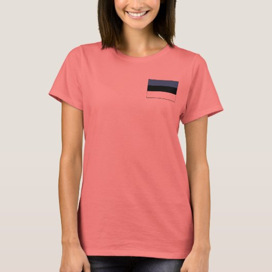エストニア国旗+地図Tシャツ Tシャツ (正面)
