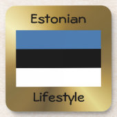 エストニア国旗+文字コースター コースター (正面)
