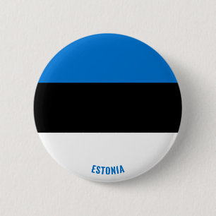 エストニア国魅力的旗 缶バッジ
