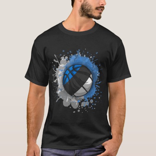 エストニア州旗を持つバスケットボール Tシャツ (正面)