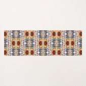 エストニア数々のフォークアート花の模様 ヨガマット (裏面(横))