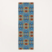 エストニア数々のフォークアート花の模様 ヨガマット (正面)