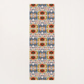 エストニア数々のフォークアート花の模様 ヨガマット (裏面)