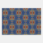 エストニア数々のフォークアート花の模様 ラッピングペーパーシート (正面3)