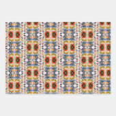 エストニア数々のフォークアート花の模様 ラッピングペーパーシート (正面2)