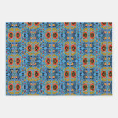 エストニア数々のフォークアート花の模様 ラッピングペーパーシート (正面)