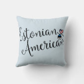 エストニア系アメリカ人の絡み合ったハートズスロークッション クッション (裏面)