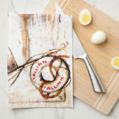 エストニア語の旗のふきん キッチンタオル (四つ折り)