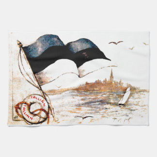 エストニア語の旗のふきん キッチンタオル