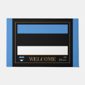 エストニア・エストニア州旗ハウスマット/スポーツウェルカム ドアマット (正面)